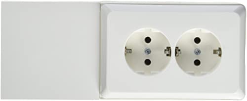 Schneider Electric Elso Schuko-Steckdose im Geräteträger mit Schachtauslass, 2-fach, 16A, Renovierung, Schraubklemme, reinweiss, Artikelnummer 515504