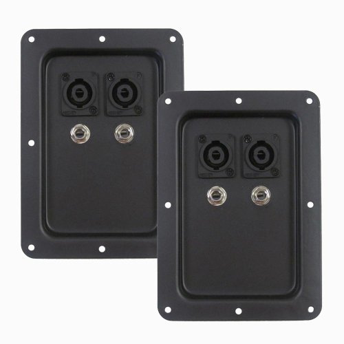 Seismic Audio - Pair of Jack Plates with Dual Speakon and Dual 1/4 PA/DJ Speaker Cabinet