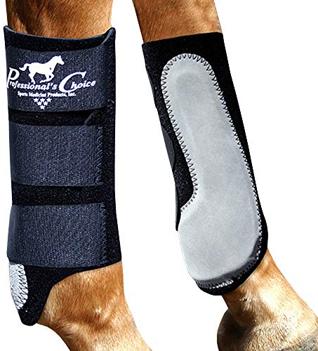 Professional's Choice Equine Easy-Fit Vorderbein-Schiene, Klettverschluss, paarweise verkauft, Einheitsgröße, Schwarz