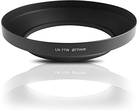 Ares Foto® 77mm Weitwinkel Gegenlichtblende Streulichtblende Sonnenblende zum Einschrauben. CNC gefrästes Metall (Aluminium). Kompatibel mit Sony Canon Nikon Fujifilm Olympus Tamron Sigma Pentax