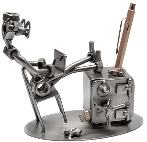 STEEMO Schraubenmännchen Büro Tresor Schreibtisch-Deko Stifthalter 16x8x14 cm