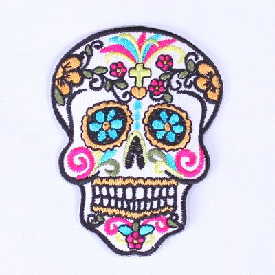 Applikation Aufbügler Patches Skull Aufnäher Candy Biker patches Skull patch Bügelbild Sticker 8,5 cm