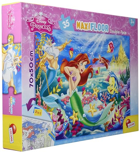 Lisciani 48168 Puzzle 2 in 1 doppelseitig Supermaxi 35 Stück Arielle, die Meerjungfrau