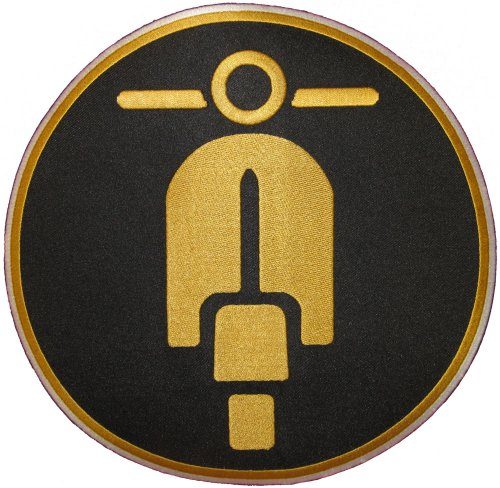 XXL BACKPATCH Classic Roller Retro schwarz/gold Aufnäher