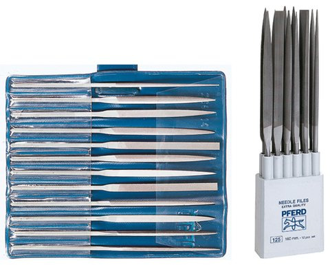 PFERD TOOLS Präzisions-Nadelfeilen-Set, 12-teilig | Schweizer Hieb 0, 180mm | 12703092 – für die grobe Präzisionsbearbeitung, in Rolltasche