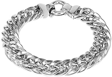 Tuscany Silver Herren Rolokette Armband Rhodiniert Sterling Silber Doppelt 20cm/8'