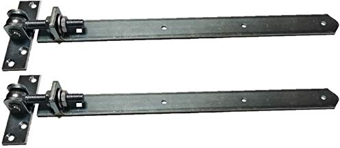 Premium Ladenbänder verzinkt mit Kloben verstellbar um 30 mm für Zauntor Länge 500 mm x Breite 40 mm, 2 Stück (Set)