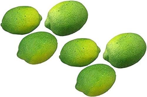 Künstliche Grüne Zitrone/Limette, 6 Stück - Lebensechtes Plastikobst, Limetten Plastikfrucht, Kunstobst, Frucht, Dekoration, Schaufenster, Haushalt, Küche, Hotel, Grüne Zitronen, Lime 6 Pack