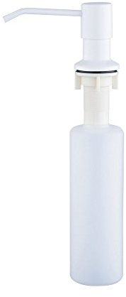 Hiendure® Seifenspender aus Kunststoff und Edelstahl, hochwertige und stabile Qualität mit Edelstahlpumpe Weiß