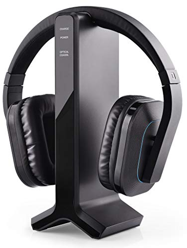 Avantree HT280 Casque sans Fil TV avec Station de Charge Emetteur RF 2.4G, Prise Optique numérique, Casque à Volume élevé Idéal pour Personnes âgées, portée de 30m sans Latence