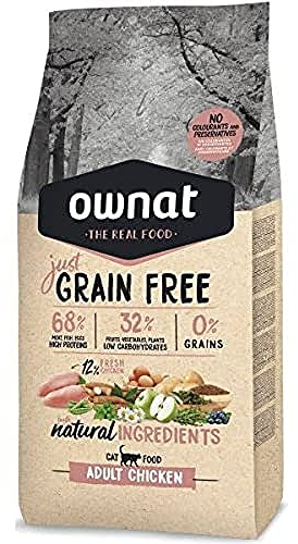 Ownat Pienso para Gatos de Pollo Sin Granos (3 kg) Gatos con Ingredientes Naturales sin Preservantes ni Colorantes, Comida Alta en Proteínas.