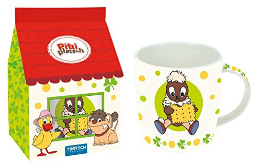 Porzellan-Tasse Pittiplatsch im Haus: Motiv mit Keks in Geschenkkarton: Kaffeetasse Teetasse Geschenkidee Geschenk Tasse