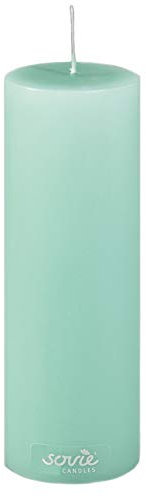 Sovie CANDLES Stumpenkerze JADEGRÜN - Ø50mm x150mm Blockkerze Flachkopfkerze Votivkerze Dochtkerze Dekokerze langanhaltend Brenndauer 42h