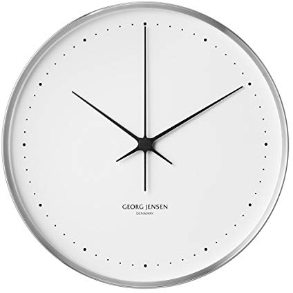 Georg Jensen - Henning Koppel - Wanduhr, Uhr - Edelstahl - weiß - Ø 40 cm