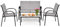 GOPLUS 4 TLG. Gartenmöbel-Set, Garten Sitzgruppe mit Couchtisch, Liegesessel und 2 Stühlen, Balkonmöbel Set Lounge Sitzgarnitur Set Terassenmöbel für Garten Balkon Terrasse (Grau)
