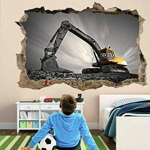 Wandtattoo Bagger Baumaschinen Maschine Wandkunst Aufkleber Wandtattoo Kinder