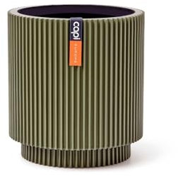 Capi Europe - Gefäß Zylinder Groove Colours - 23x25 - Grün - Öffnung Ø20 - Blumentopf für drinnen - BGVGN315