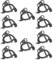 HYSHIKRA 2 Pin Radio Earpiece with PTT D Shape Headset Compatible with Motorola CP88 CP040 CP100 CP110 DP1400 Walkie Talkie (10 Pack)