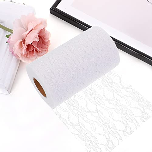 Tischläufer, 22M x 15CM Tischläufer Spitze, Tischdeko, Spitzenband Weiß, Tischläufer Hochzeit, Hochzeitsdeko Tisch, Tischläufer Spitze Vintage, Tisch Deko für Hochzeit Kommunion Weihnachts