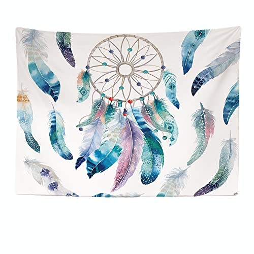 Ulticool - Dreamcatcher Dreamcatcher Indiens Plumes - Tapisserie murale - 200x150 cm - Grande tapisserie - Poster Décoration - Accessoires Hippie Bohemian - Toile - Peinture