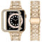 wutwuk Compatible with Apple Watch Straps Women 41mm, Metal Sparkling iWatch band with Bling Case, Replacement Diamond Rhinestone Glitter Wristband for iWatch Series 9 8 7, Rose Gold 41mm