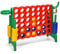 GYMAX Giant 4 in a Row Game, Jumbo 4 to Score Garden Games with 42 Rings, Ring Game & Quick-Release Slider, Outdoor Four in a Row Toys for Kids Adults Family (Green)