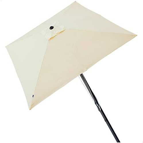 AKTIVE 61126 - Sombrilla jardín y terraza exterior cuadrada antiviento 3x3m, Estructura de aluminio, fácil de plegar e instalar, Altura 2,7m, Protección UV50, Sombrillas terraza, parasol jardín