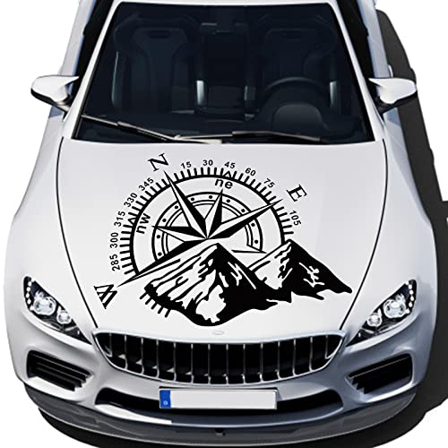 Decalcomanie Auto,Bussola con Adesivi Mountain Jeep, Impermeabile Vinile Cofano Decalcomania/Auto finestrino/Auto Grafica Lato Corpo, Adesivi Auto per Jeep per Wrangler SUV Ford Decorazione, Camp