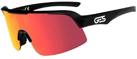 Ges Omega-Brille, Sport, Rot/Gelb (Mehrfarbig), Einheitsgröße
