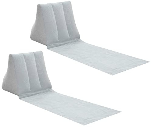 Lot de 2 coussins gonflables pour bain de soleil et de plage avec dossier pour voyage, camping