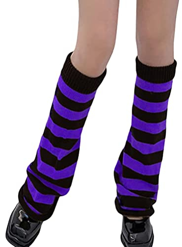 Minetom 1 Paar Stulpen Damen Lolita Stulpen Leg Warmers Beinwärmer Winter Beinstulpen Stricken Legwarmers Gothic Stiefel Boot Abdeckung Für Studenten Mädchen D Violett Einheitsgröße