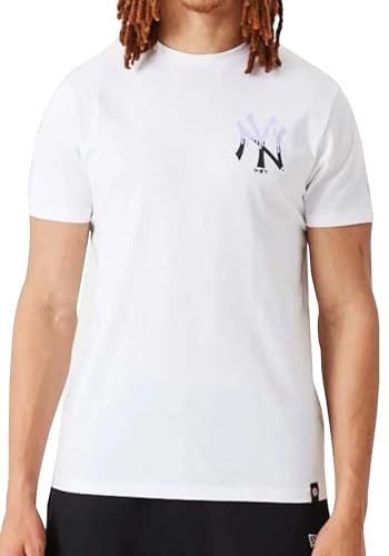 New Era Cap T-Shirt York Yankees MLB Drip Logo White, L, Weiß, Large
