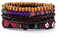 Bungsa Leder-Armband Breit Braun/Schwarz Mexikanisches Muster Unisex