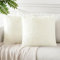 JOTOM 2er Set Kissenbezüge Künstlich Pelz Sofakissen Dekorative Dekokissen Plüschkissen Kuschelig Flauschig Kissenbezug für Sofa 45x45cm Weiß