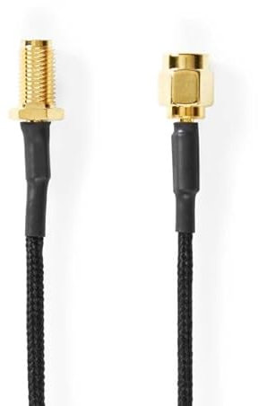 Nedis Antennenkabel | SMA-Buchse | SMA-Stecker | Vergoldet | 50 Ohm | Einzeln geschirmt | 0.50 m | Rund | Geflochten | Schwarz | Box