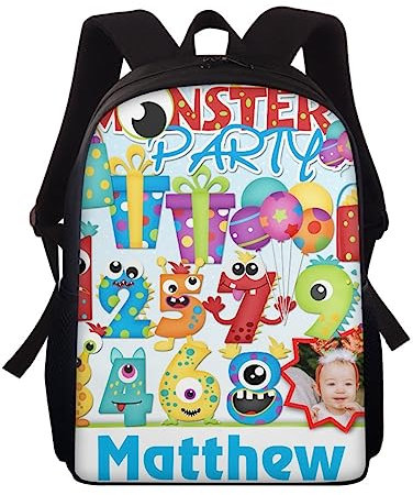 Wondergems Schulrucksack Teenager personalisierter Schulrucksack Jungen mit eingravierten Namen Schultasche Mädchen 1–5 Klasse mit Druckmuster Kindergartenrucksack Mädchen Jungen für 8–15 Jahre