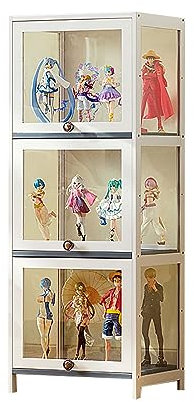 Vitrine,Vitrine Pour Collection,Vitrine En Acrylique Transparente Pour Lego,Vitrine AntipoussièRe ,Vitrine Salon,Meuble Vitrine Verre,Meuble De Rangement Grande Capacité,Armoire Collection Bambou