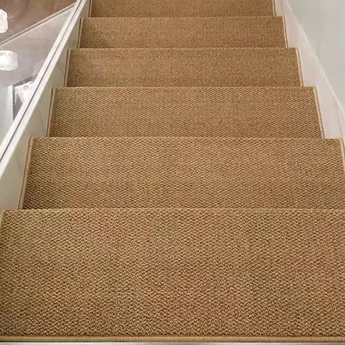 Alfombrilla Pisadas Antideslizante para Escaleras de Madera,Alfombras de Escalera Protector de Peldaños, Aspecto Sisal Interior Escalones Almohadillas,Alfombra Pie de Escalera Tapetes de Seguridad ( C