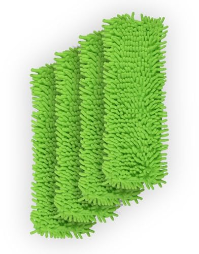 Ersatzbezug Anthrazit für Bodenwischer ( 4er Pack ) - 40cm - Chenille Wischbezug, für alle gängigen Klapphalter - Bezug für alle Bodenarten