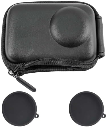 ULBTER Hülle Tasche für DJI OSMO Action 5 Pro/Action 4 / Action 3 Kamera+ und Objektivdeckel Tragetasche Schutztasche Kleine Tragbare Zubehör [1+2 Stück] -Schwarz