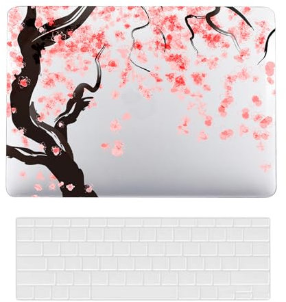 Funda Compatible con MacBook Pro 15 Pulgadas 2019 2018 2017 2016 Versión A1990 A1707 con Touch Bar y Touch ID, Plástico Carcasa Delgada Cubierta Protectora & Cubierta para Teclado - Flores Rosas