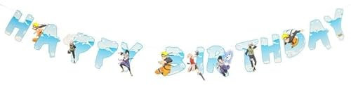 Guirlande en carton Happy Birthday 200 cm Naruto™ (anglais / english)