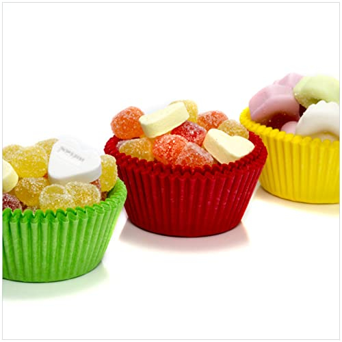 Wallario Glasbild Sweets - Süßigkeiten-Muffins in der Küche - 50 x 50 cm Wandbilder Glas in Premium-Qualität: Brillante Farben, freischwebende Optik