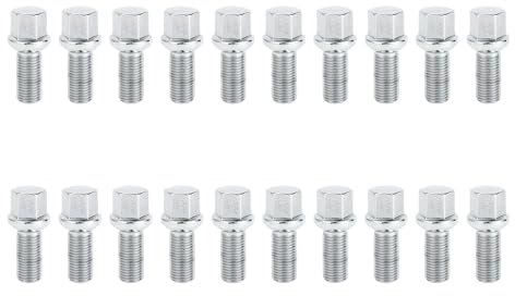 TUCKBOLD 20 Stück Radschrauben Radbolzen M14x1.5 Schaftlänge 27mm Schaftlänge Verlängerte Bolzen für Jetta für VW Golf Bora New Beetle Fox Polo T4