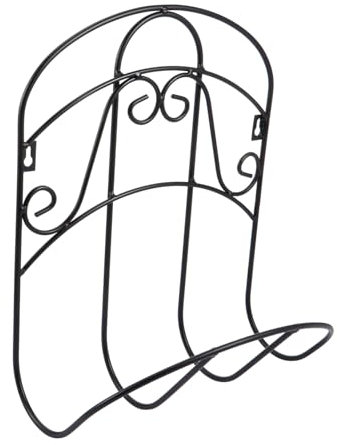 KITANDOVE 1 Set Wandmontierter Gartenschlauch Aufbewahrungsständer Halterung Hängende Schlauch Lagergestell (schwarz)