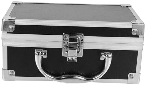 LALADEFIEE Alu Koffer Klein Alukiste Kosmetikkoffer Schmink Kosmetikaufbewahrungsboxen Mini-aktentasche in Silber Aufbewahrungsbehälter Werkzeugkästen Schminkschränke Organisator Für Nagelzubehör