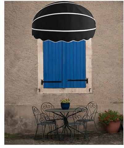 Auvent de jardin avec cadre galvanisé - Abris hémisphérique pliable pour porte arrière/avant - Diamètre personnalisable : 145 cm