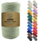 3mm x 200m Macrame Cord Cotton Cord - 4 Strand Twisted Natural Cord for Wall Hanging, Plant Hangers, Crafts, Knitting(Light Green)