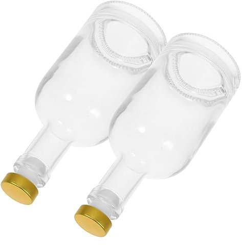 CRILSTYLEO Bottiglia Di Vino in Trasparente 200 Ml Bottiglia Di Vino Fondo Spesso E Trama A Vite Per Casa Bar Club E Antiscivolo