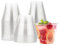 MATANA 60 Clear Hard Plastic Cups, Tumblers with Silver Glitter (255ml / 9oz) - Sturdy & Reusable - Birthdays, Weddings, Anniversary, Christmas, BBQ, Picnic, Parties